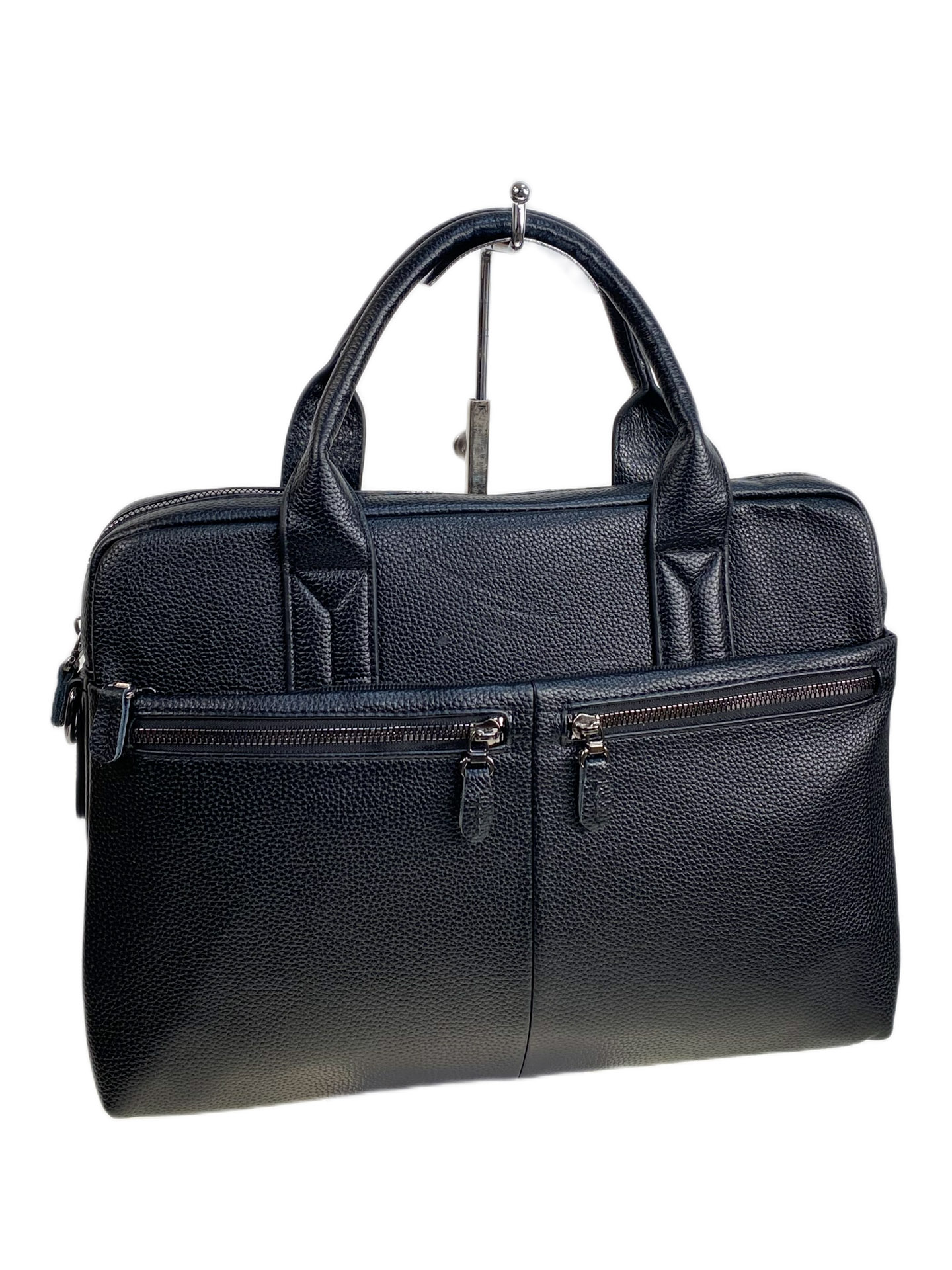 На фото 2 - Сумка портфель для документов из искусственной кожи, цвет черный