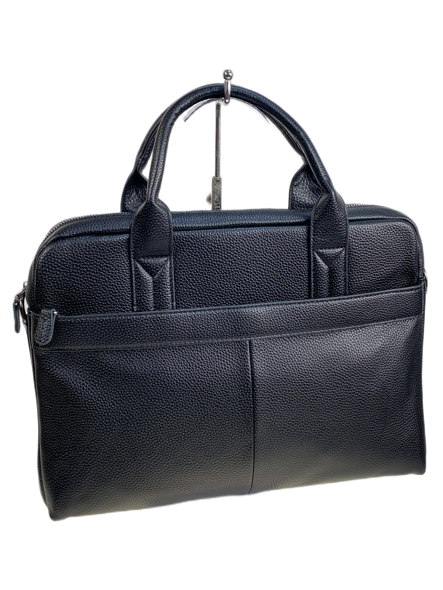 На фото 2 - Сумка портфель для документов из искусственной кожи, цвет черный