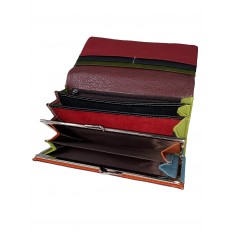 На фото 2 - Женский кошелёк-портмоне из натуральной кожи, цвет бордовый