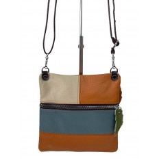 На фото 3 - Женская сумка кросс боди из натуральной кожи, мультицвет 