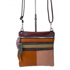 На фото 2 - Женская сумка кросс боди из натуральной кожи, мультицвет 