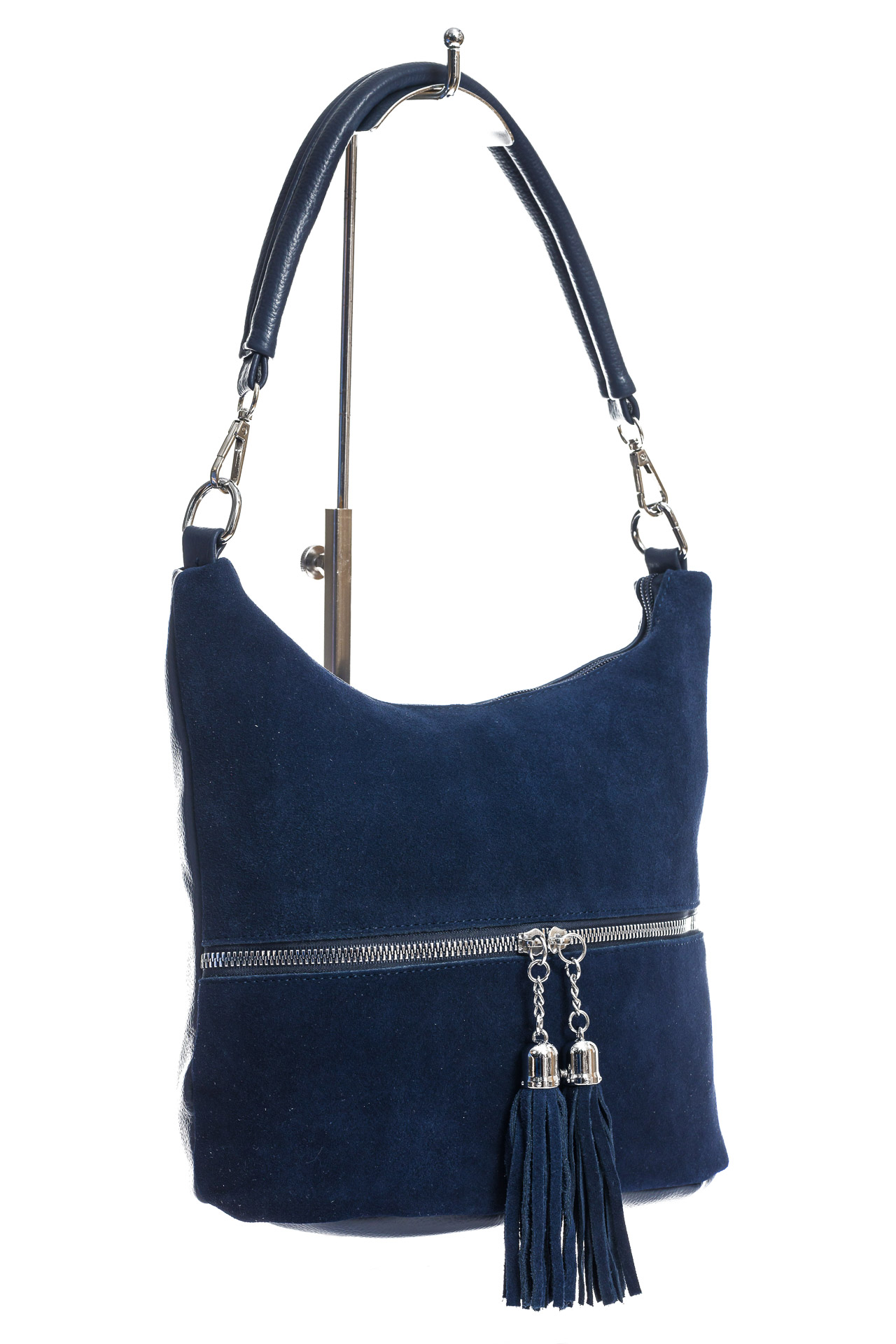 На фото 3 - Женская сумка из натуральной замши и  искусственной кожи, цвет синий