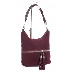 На фото 3 - Женская сумка из натуральной замши и  искусственной кожи, цвет бордо