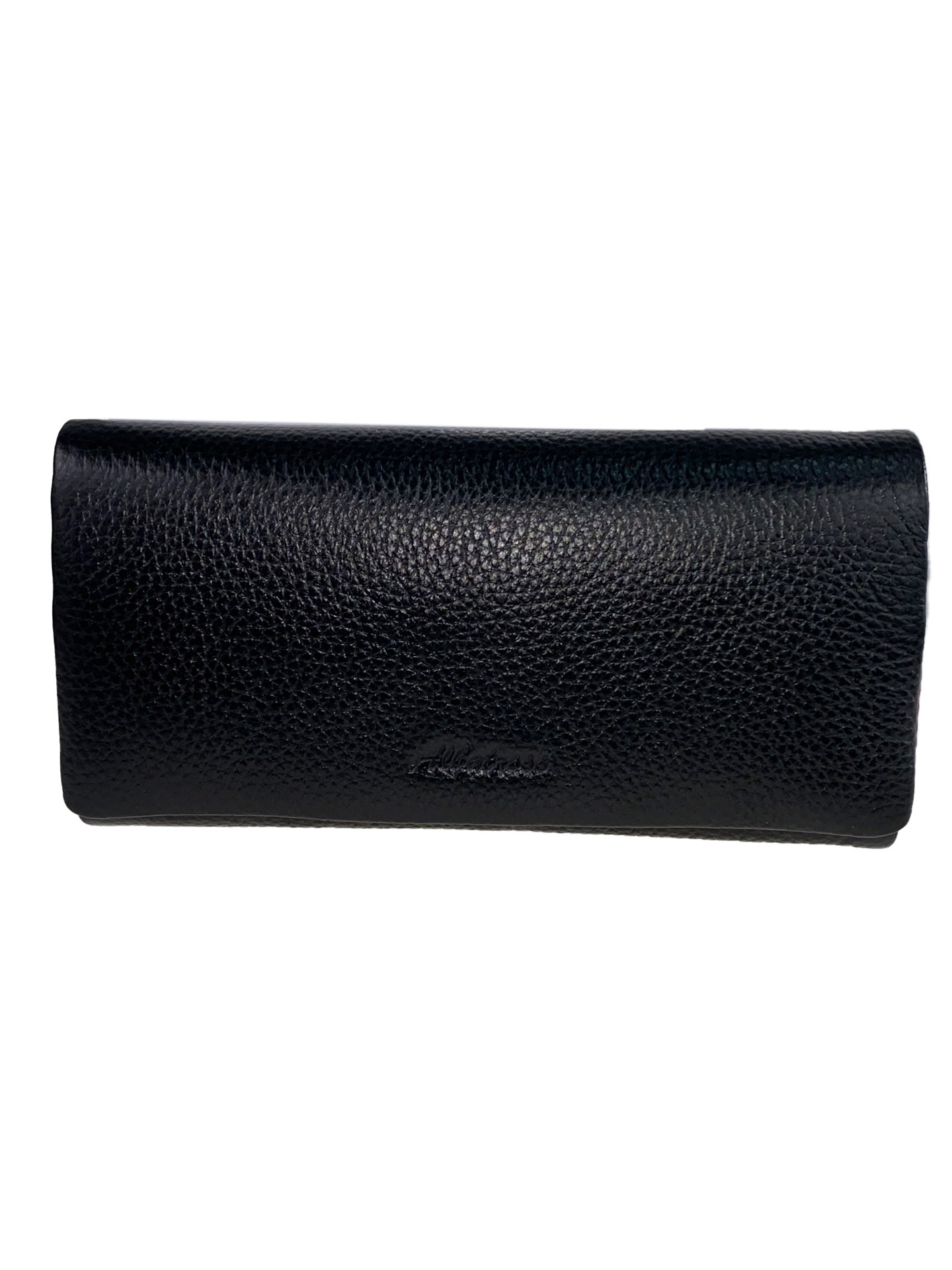 На фото 1 - Кожаный женский кошелёк портмоне, цвет чёрный