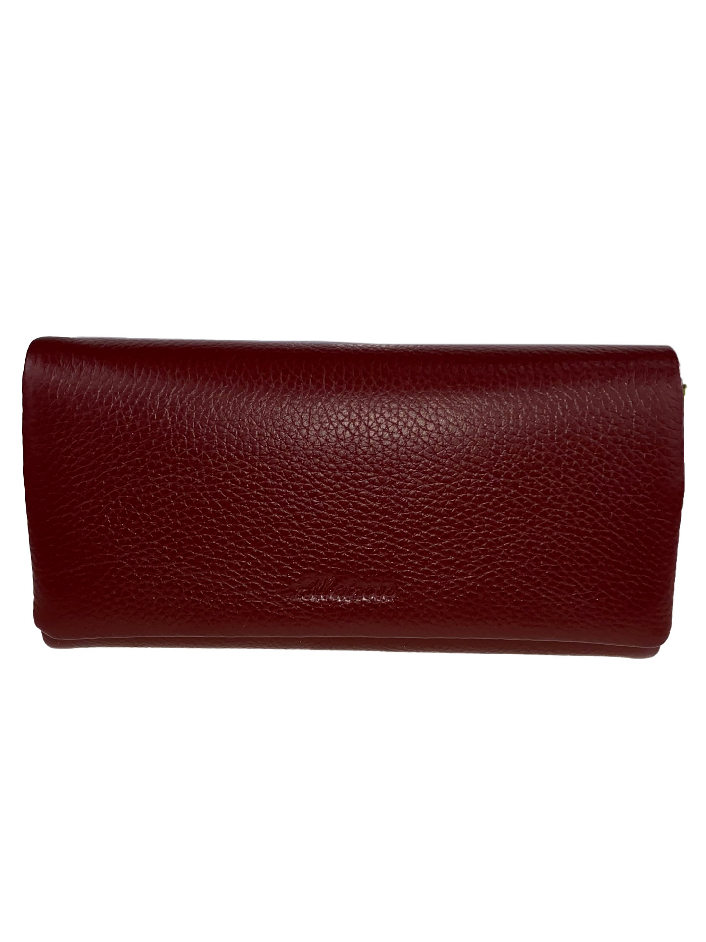На фото 1 - Кожаный женский кошелёк портмоне, цвет бордовый