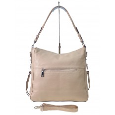 На фото 3 - Женская сумка из натуральной кожи, цвет  бежевый