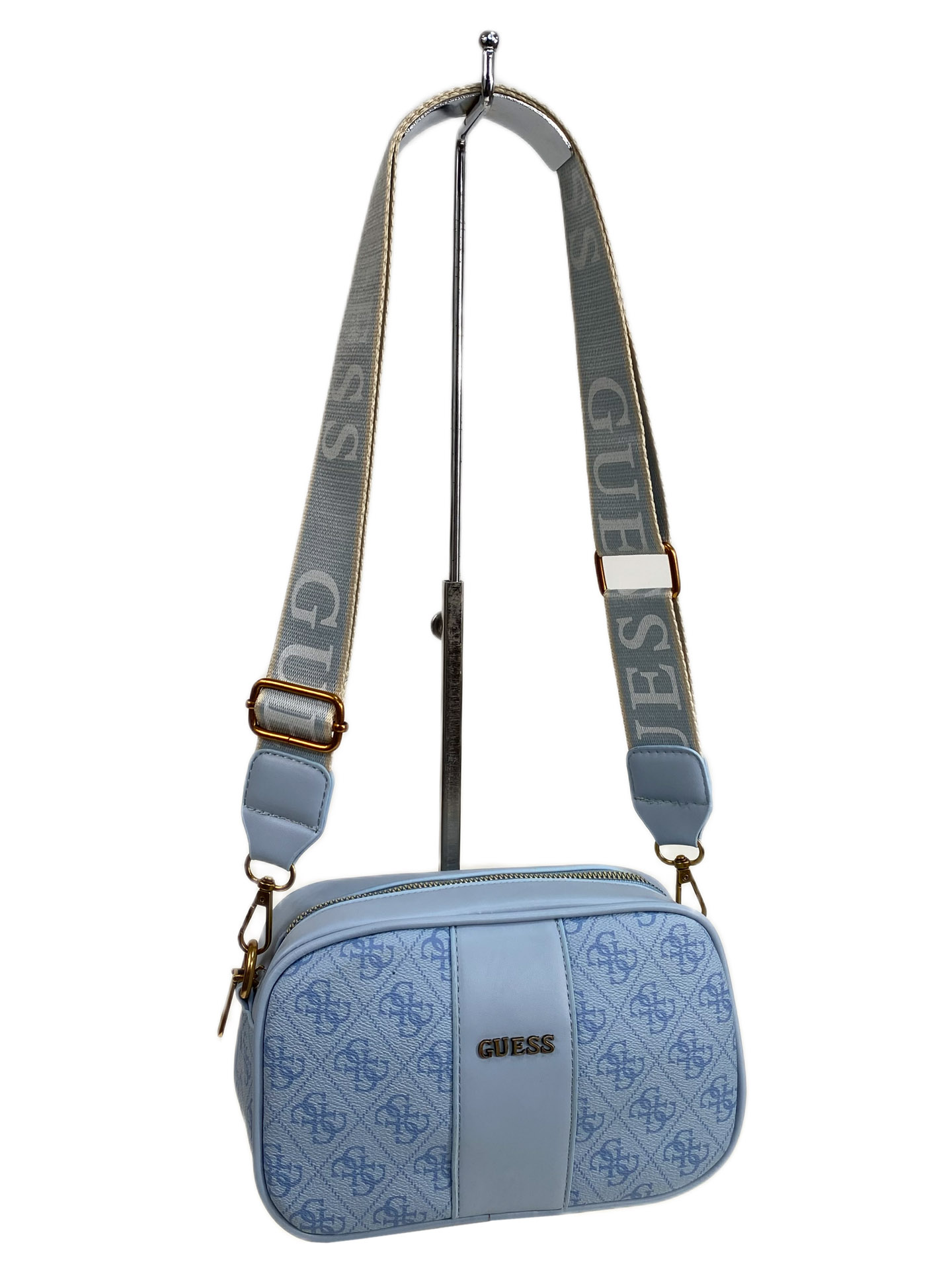 На фото 1 - Женская сумка из искусственной кожи, цвет  голубой