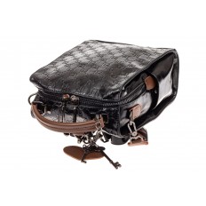 На фото 4 - Сумка женская рюкзак из искусственной кожи с тиснением, цвет черный