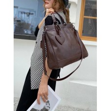 На фото 1 - Женская сумка тоут  из натуральной кожи, цвет шоколад