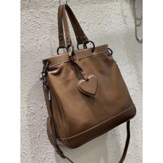 На фото 2 - Женская сумка тоут из натуральной кожи, цвет коричневый