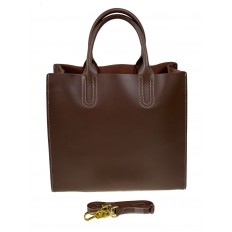 На фото 2 - Женская сумка тоут из натуральной кожи, цвет шоколад