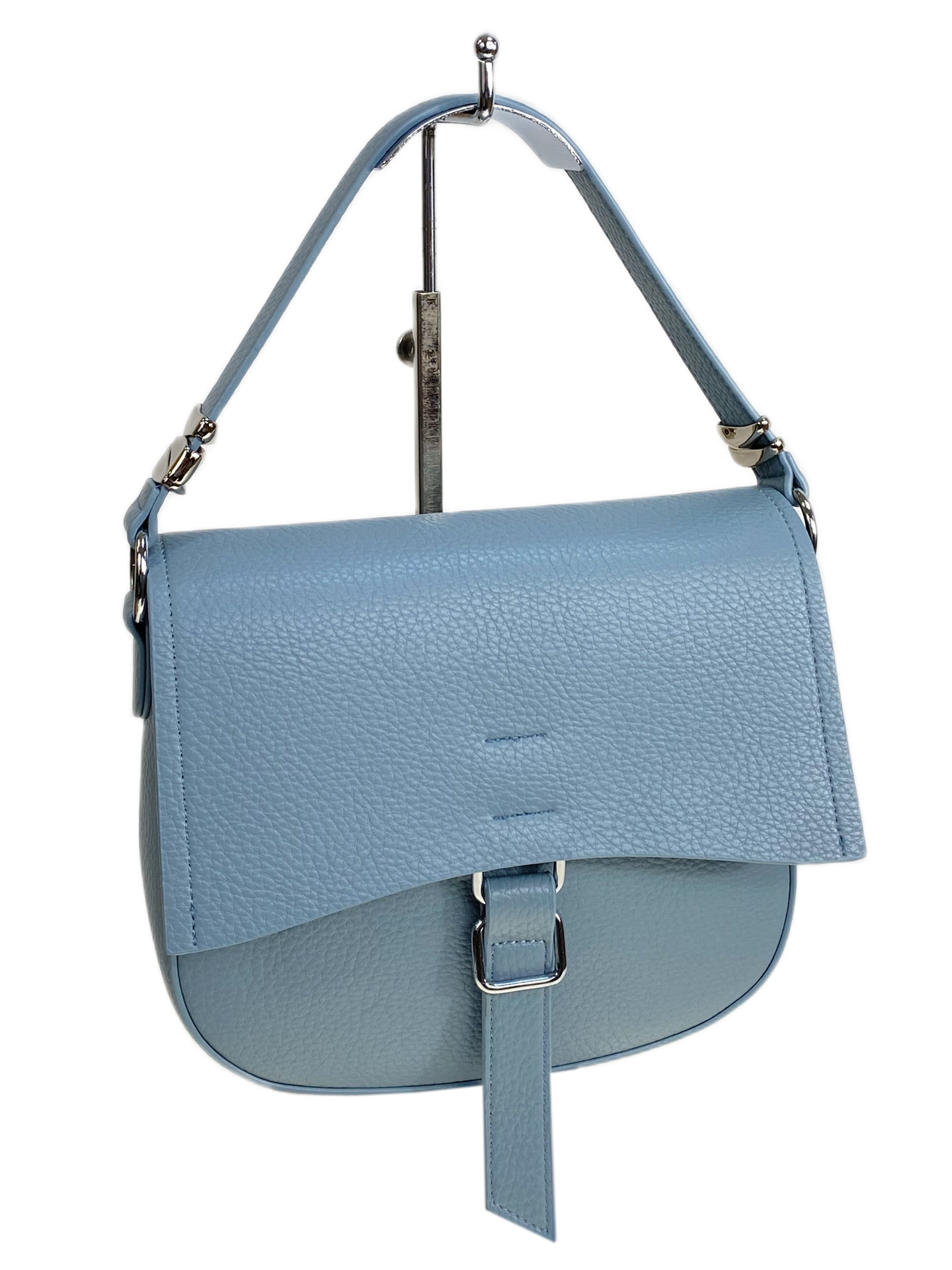 На фото 1 - Женская сумка из искусственной кожи, цвет голубой