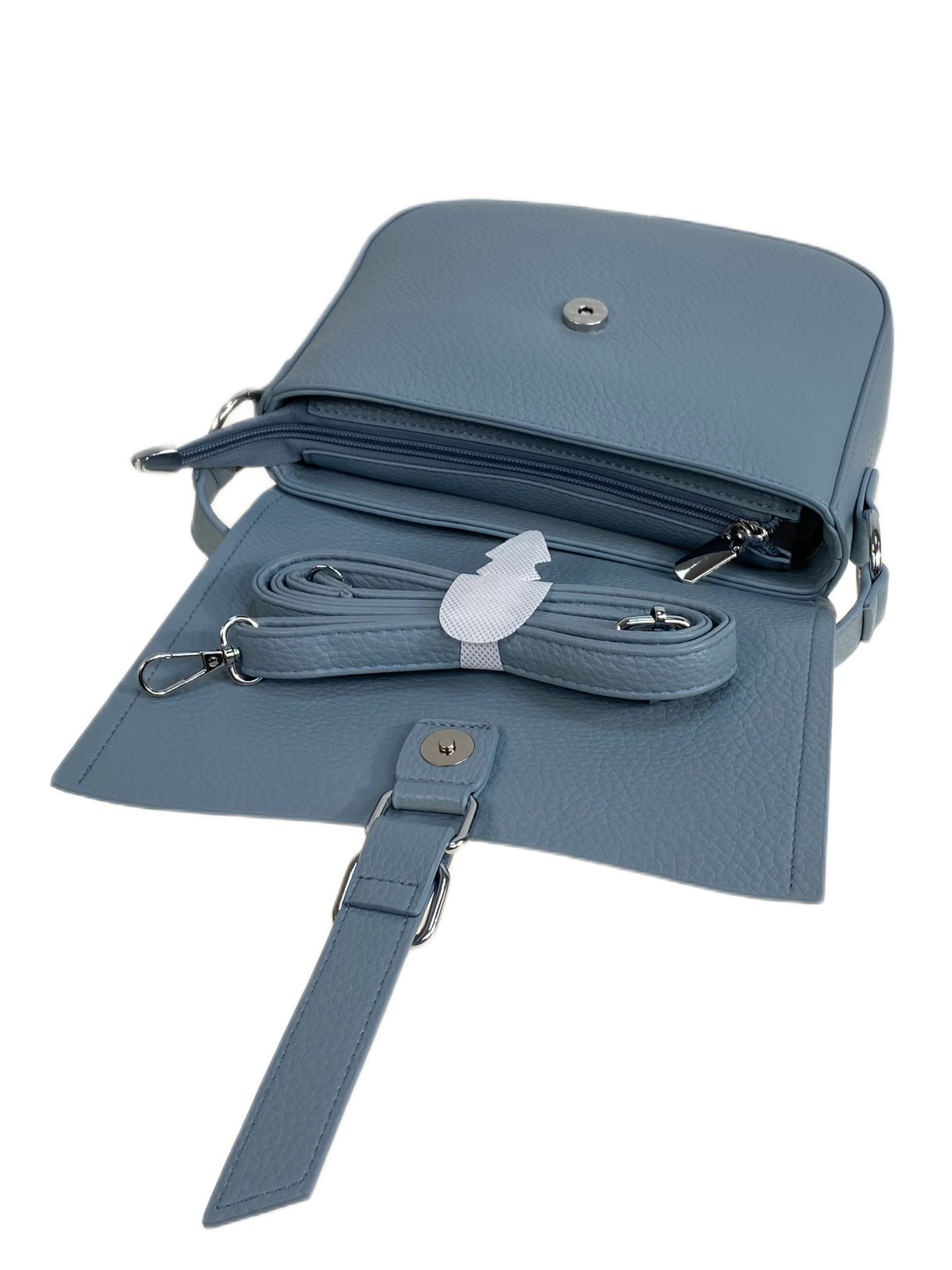 На фото 2 - Женская сумка из искусственной кожи, цвет голубой