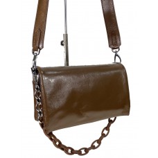 На фото 1 - Женская сумка кросс боди из натуральной кожи, цвет коричневый