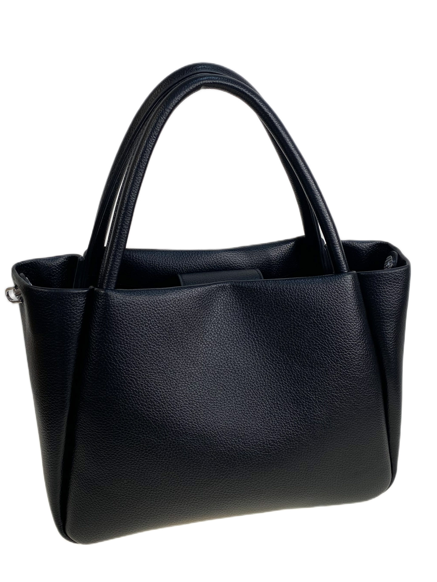 На фото 1 - Женская сумка из искусственной кожи, цвет черный