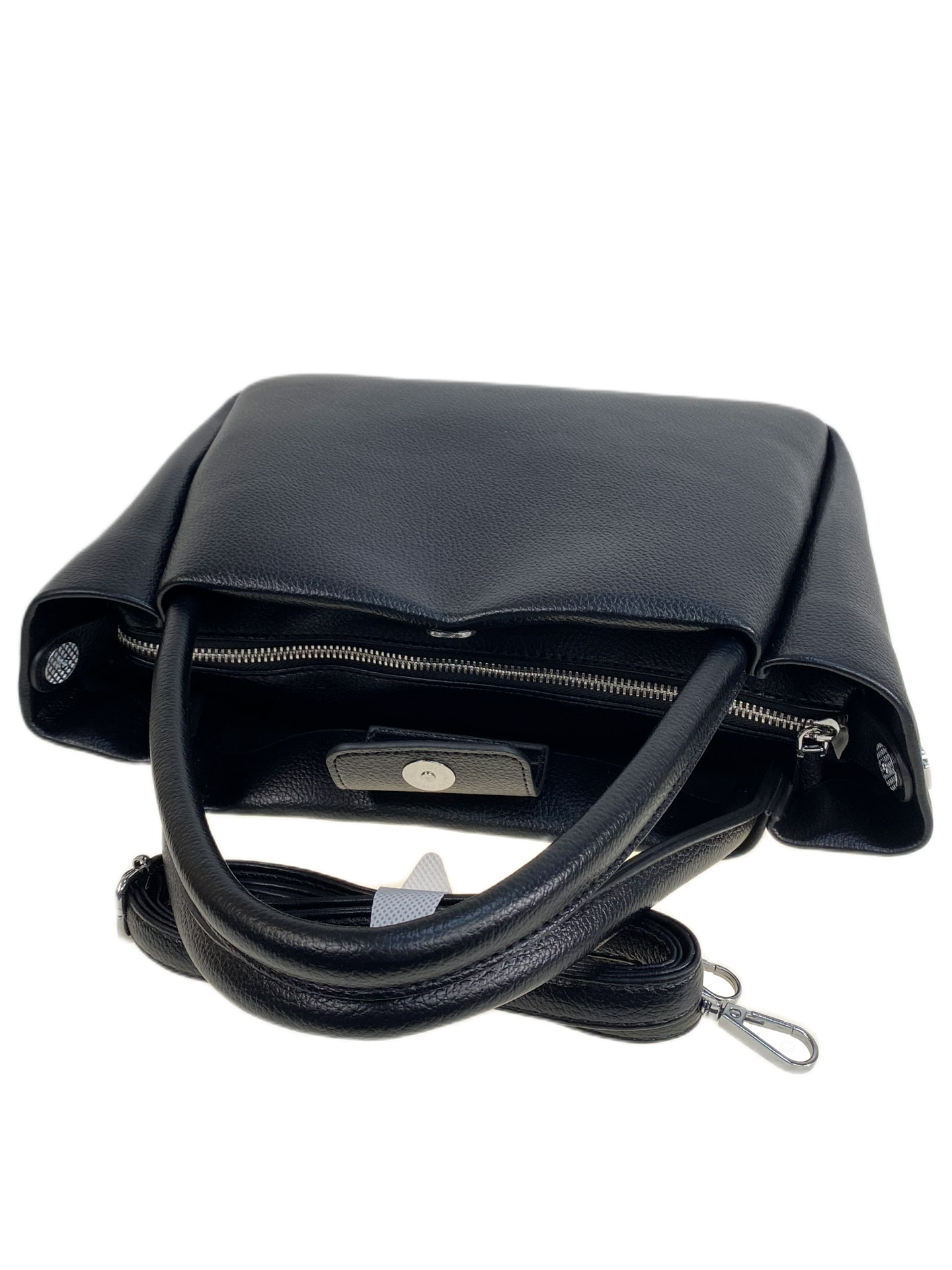 На фото 2 - Женская сумка из искусственной кожи, цвет черный