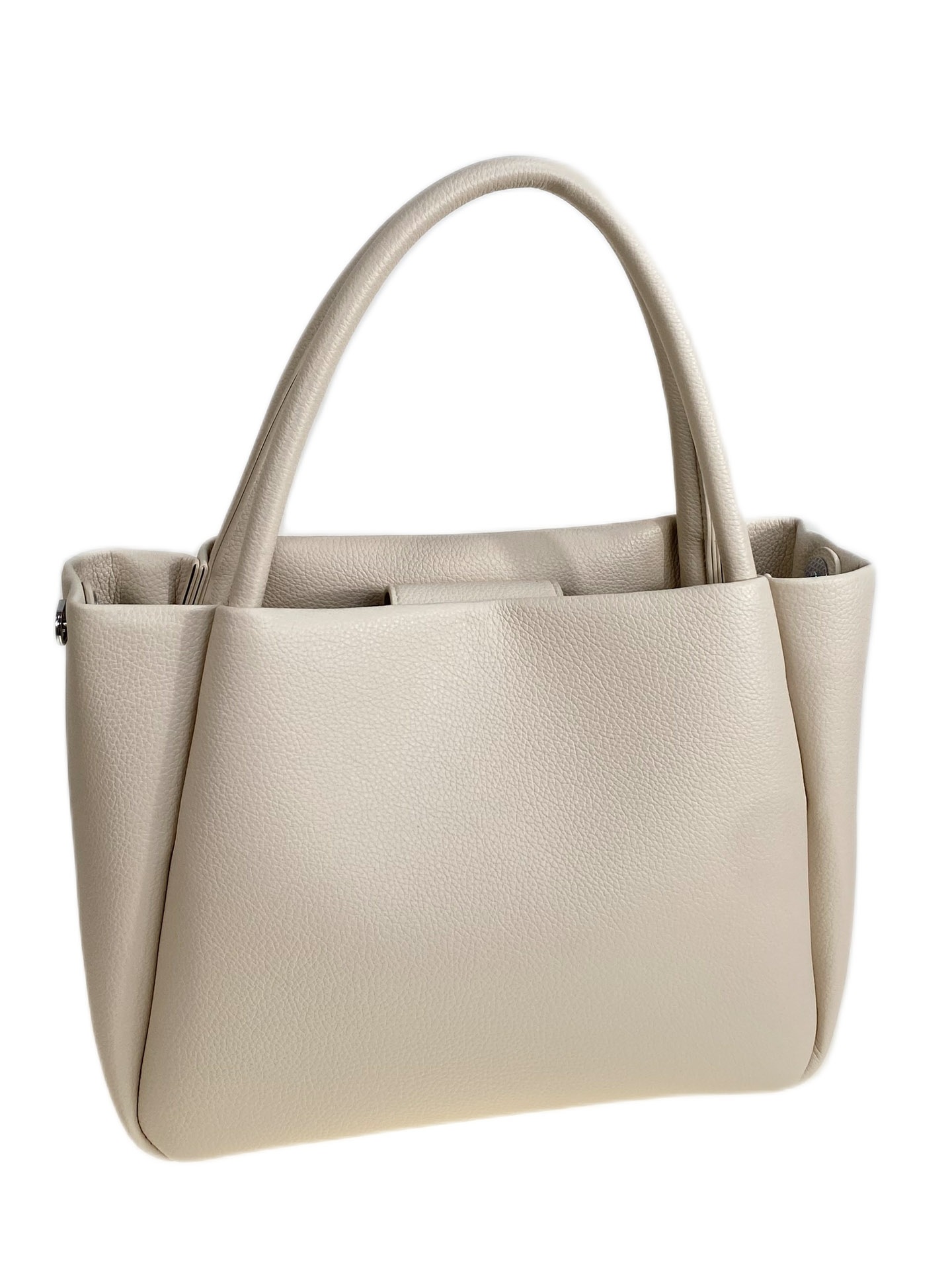 На фото 1 - Женская сумка из искусственной кожи, цвет молочный