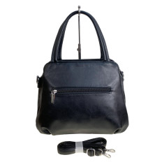 На фото 2 - Женская сумка из искусственной кожи, цвет черный