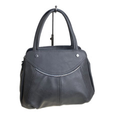 На фото 1 - Женская сумка из искусственной кожи, цвет серый