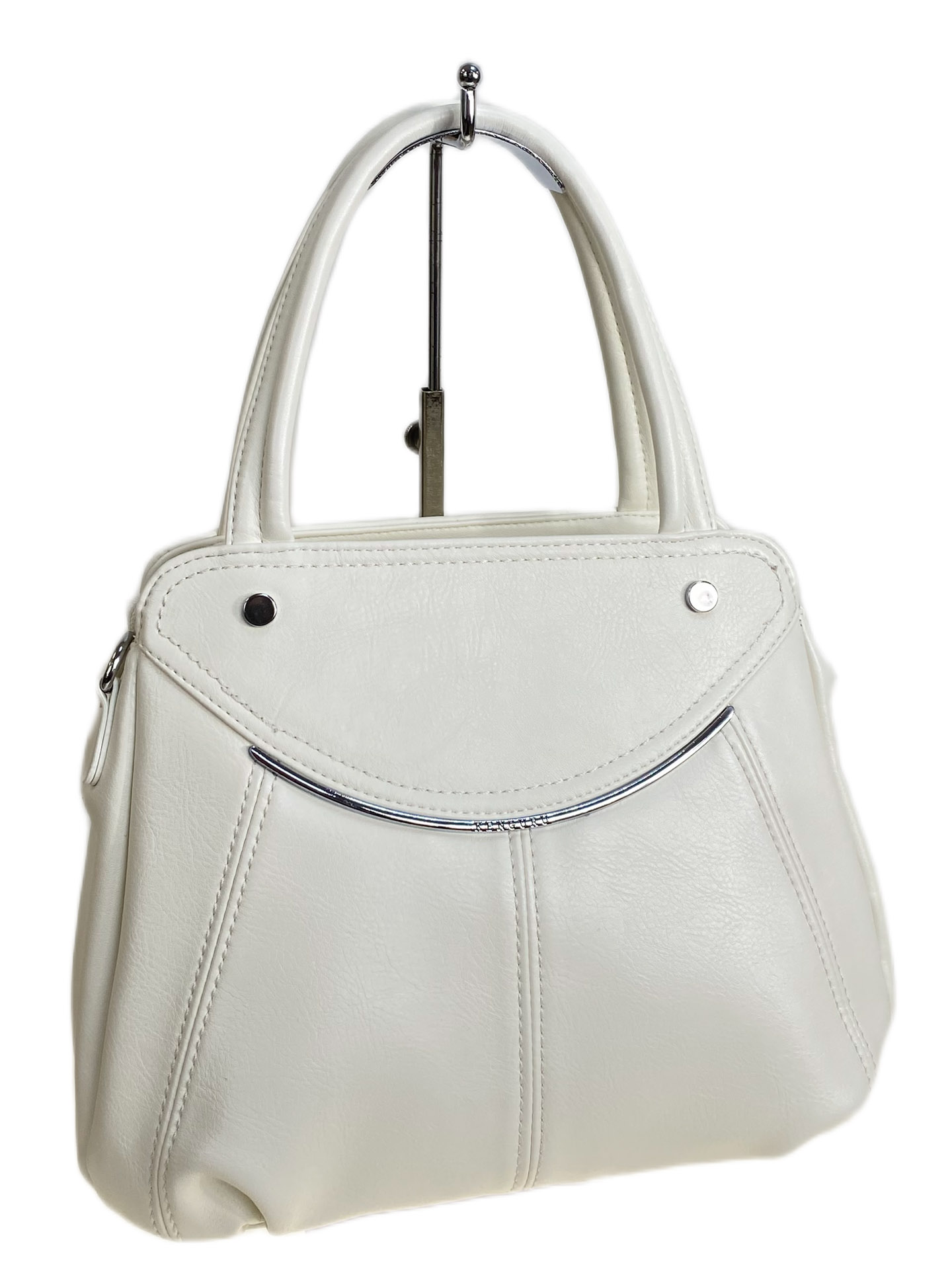 На фото 1 - Женская сумка из искусственной кожи, цвет белый