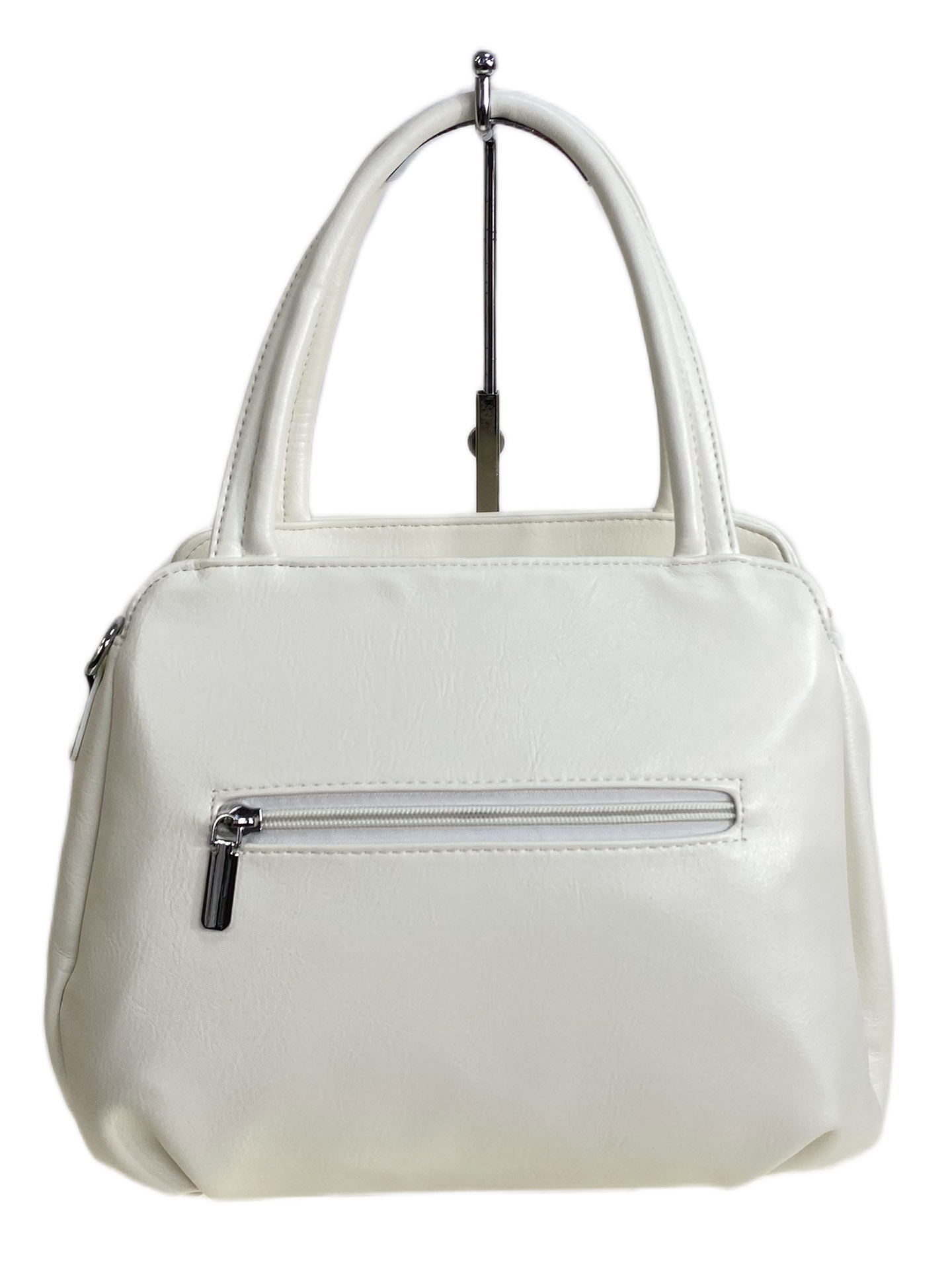 На фото 2 - Женская сумка из искусственной кожи, цвет белый