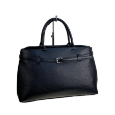 На фото 1 - Женская сумка из искусственной кожи, цвет черный На фото 1 - Женская сумка из искусственной кожи, цвет черный