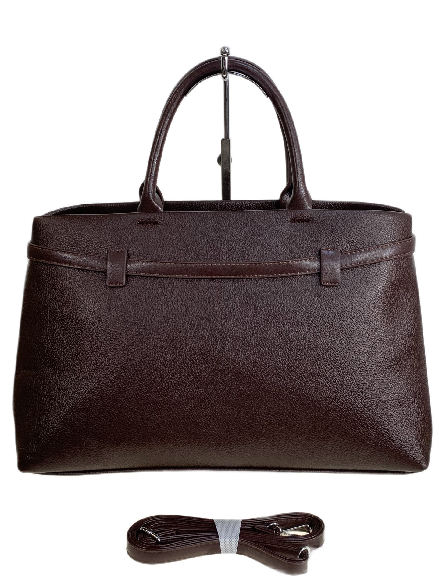 На фото 2 - Женская сумка из искусственной кожи, цвет шоколад