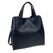На фото 1 -  Женская сумка тоут из натуральной кожи, цвет черный
