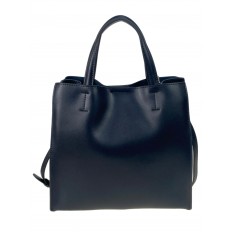 На фото 2 -  Женская сумка тоут из натуральной кожи, цвет черный