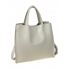 На фото 1 -  Женская сумка тоут из натуральной кожи, цвет белый