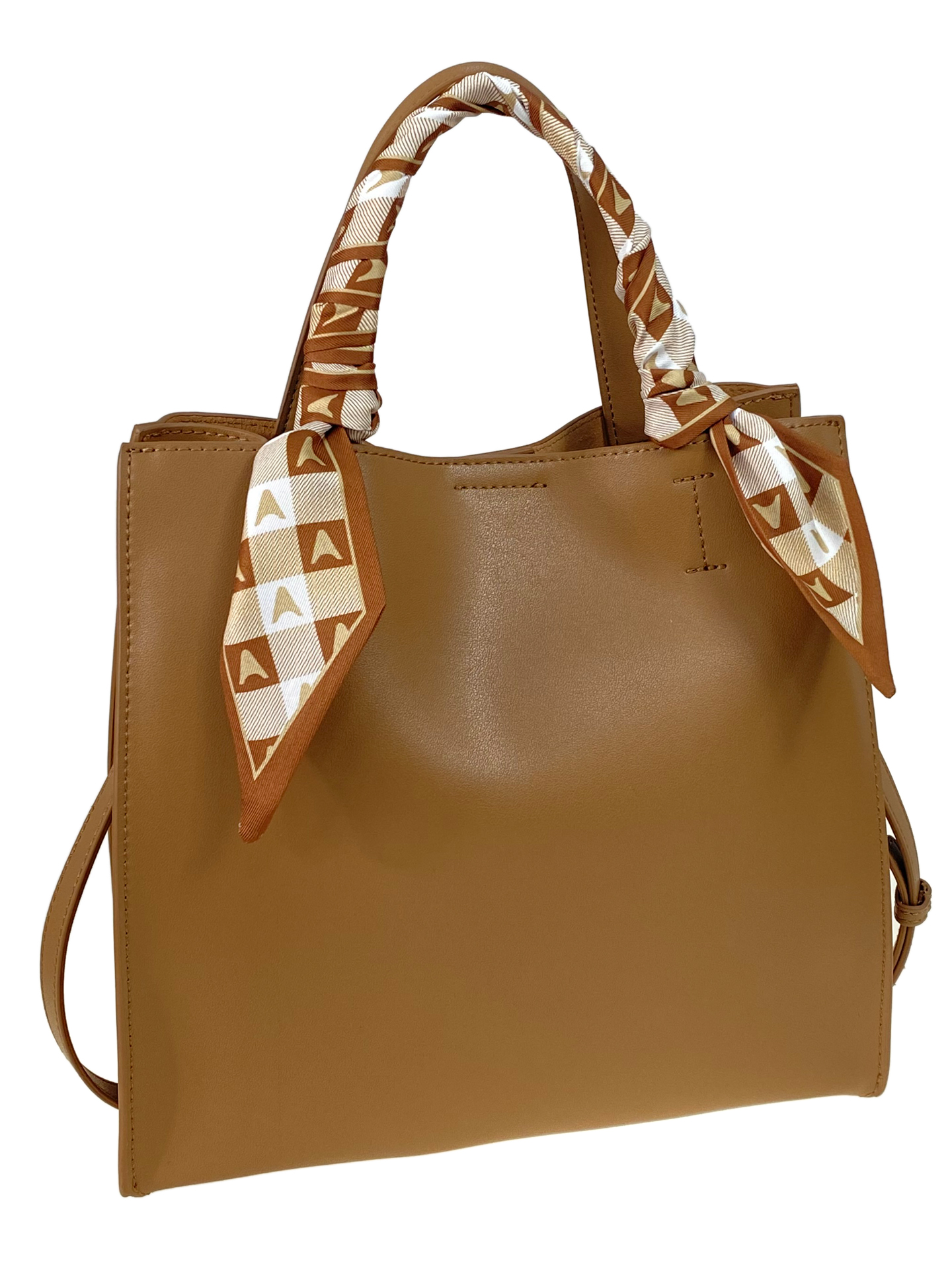 На фото 1 -  Женская сумка тоут из натуральной кожи, цвет коричневый