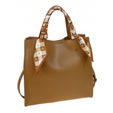 На фото 1 -  Женская сумка тоут из натуральной кожи, цвет коричневый