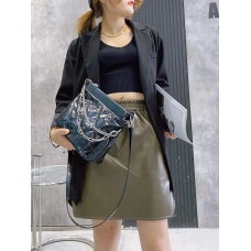На фото 1 - Женская сумка кросс-боди из натуральной кожи, цвет  графит