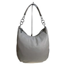 На фото 1 - Женская сумка из искусственной кожи, цвет светло серый