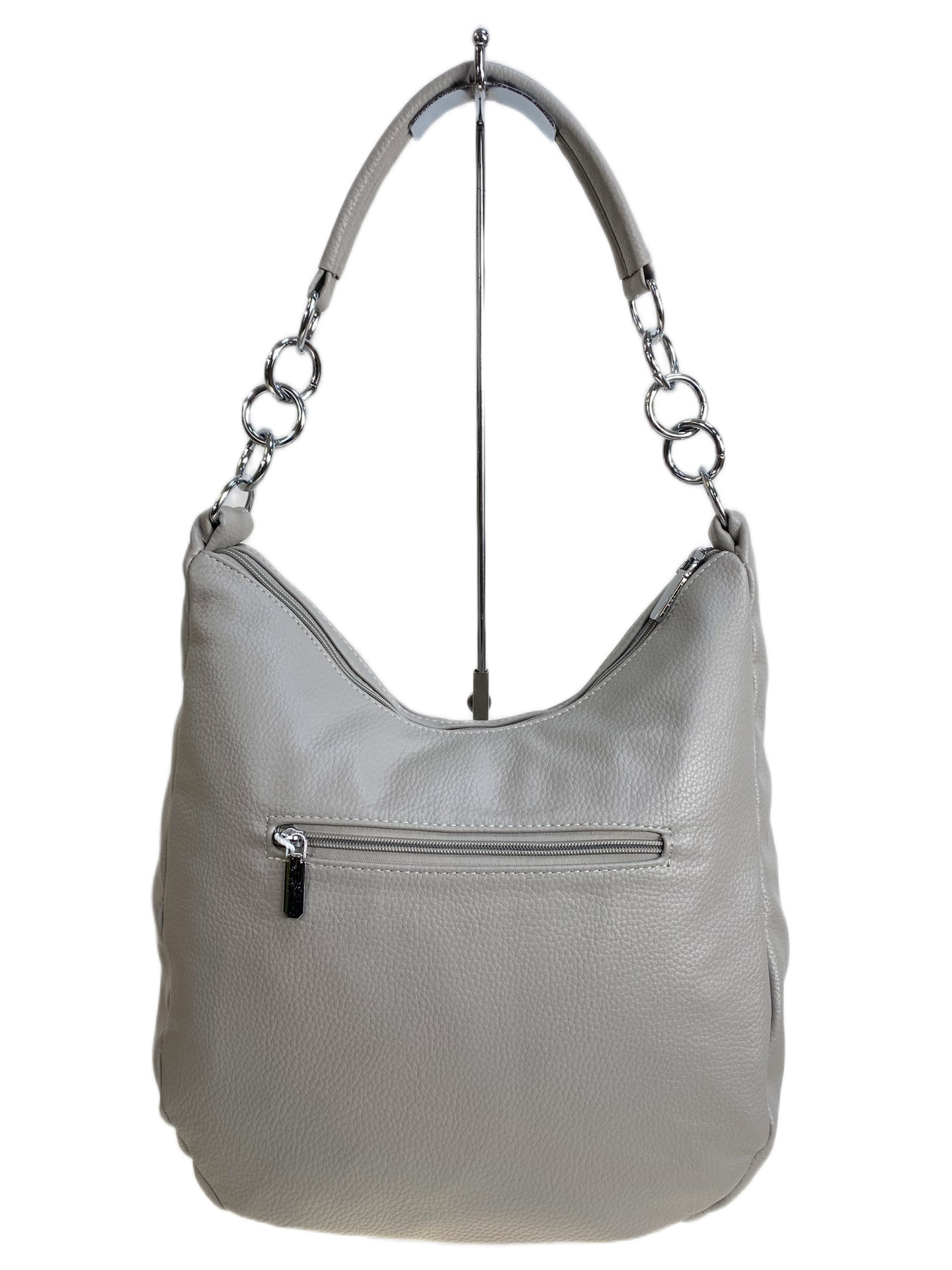 На фото 2 - Женская сумка из искусственной кожи, цвет светло серый