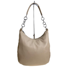 На фото 1 - Женская сумка из искусственной кожи, цвет бежевый