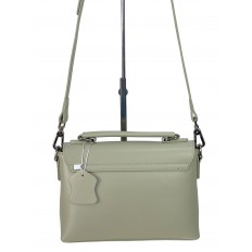 На фото 2 - Женская сумка из натуральной кожи цвет серо-зеленый