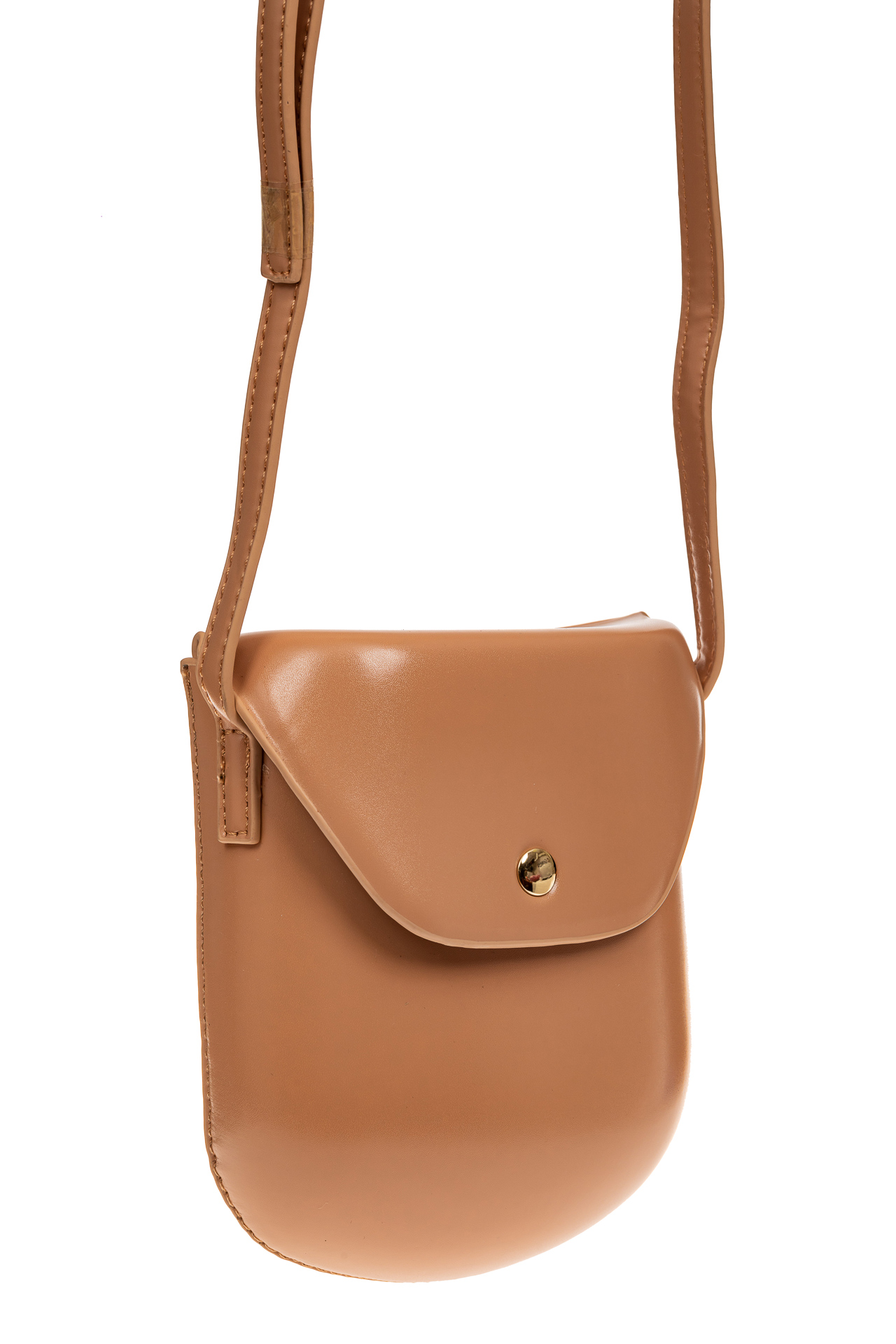 На фото 1 - Женская сумка-кобура из искусственной кожи, цвет пудра
