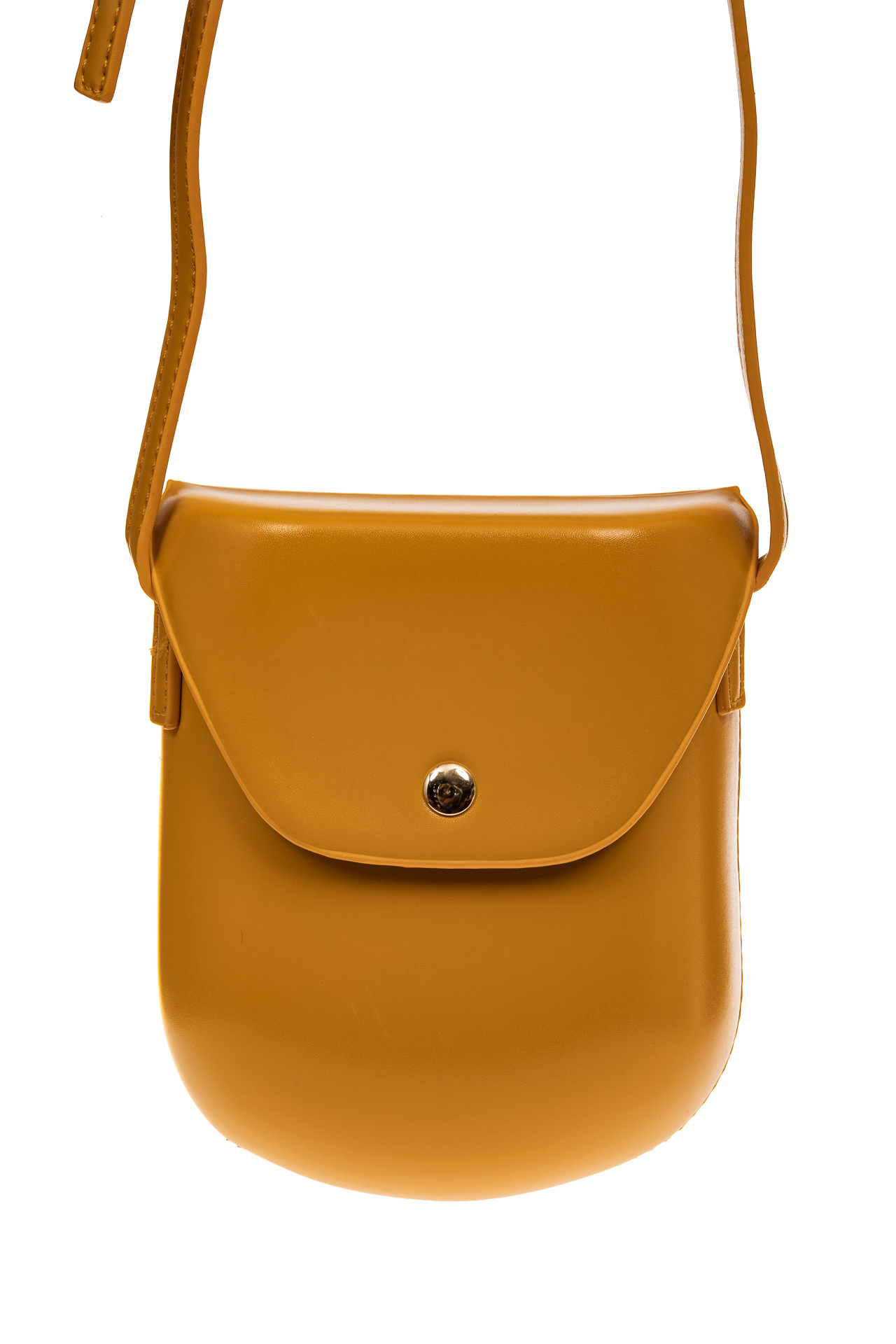 На фото 2 - Женская сумка-кобура из искусственной кожи, цвет горчичный