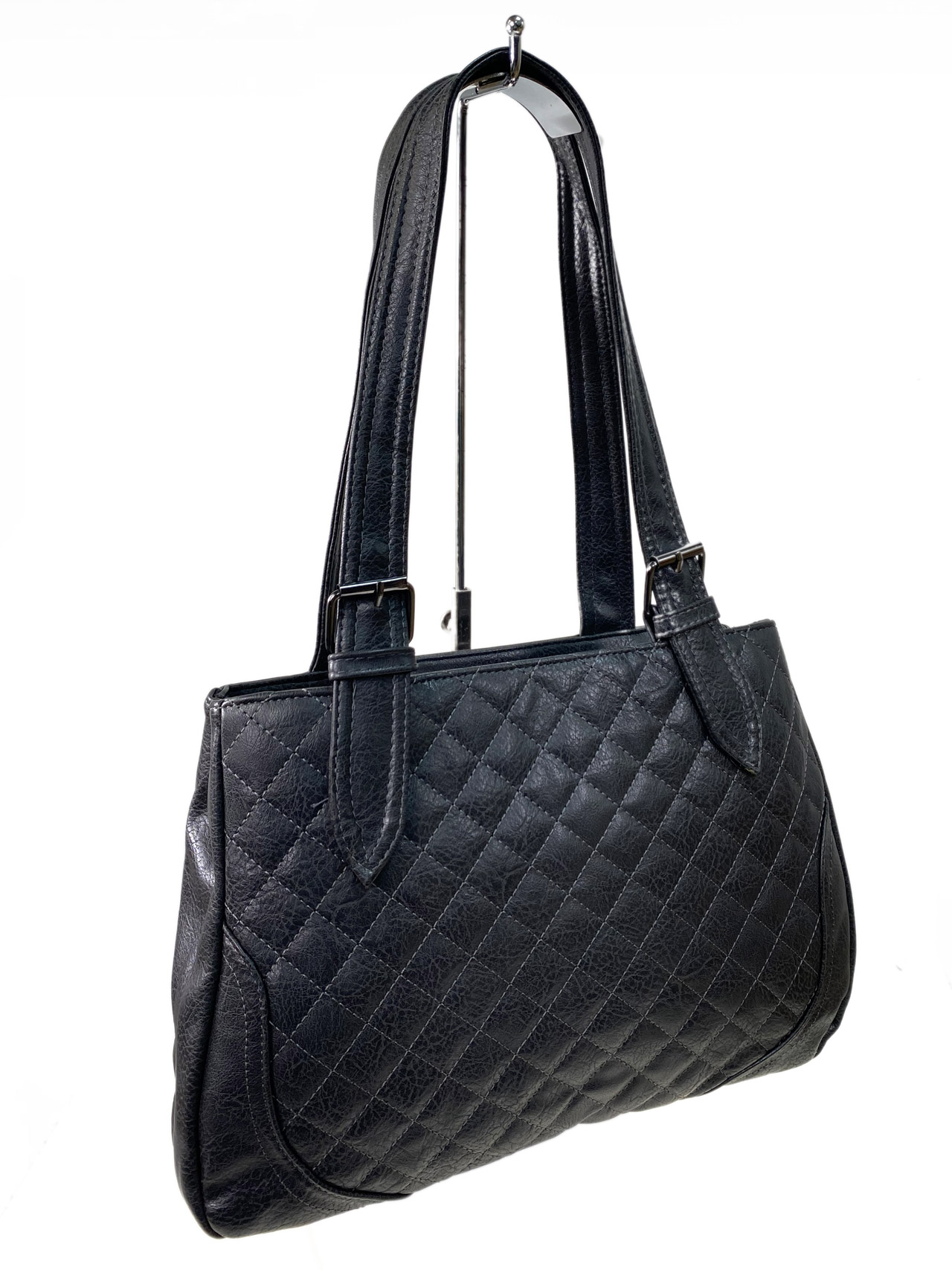 На фото 1 -  Женская сумка из искусственной кожи, цвет серый