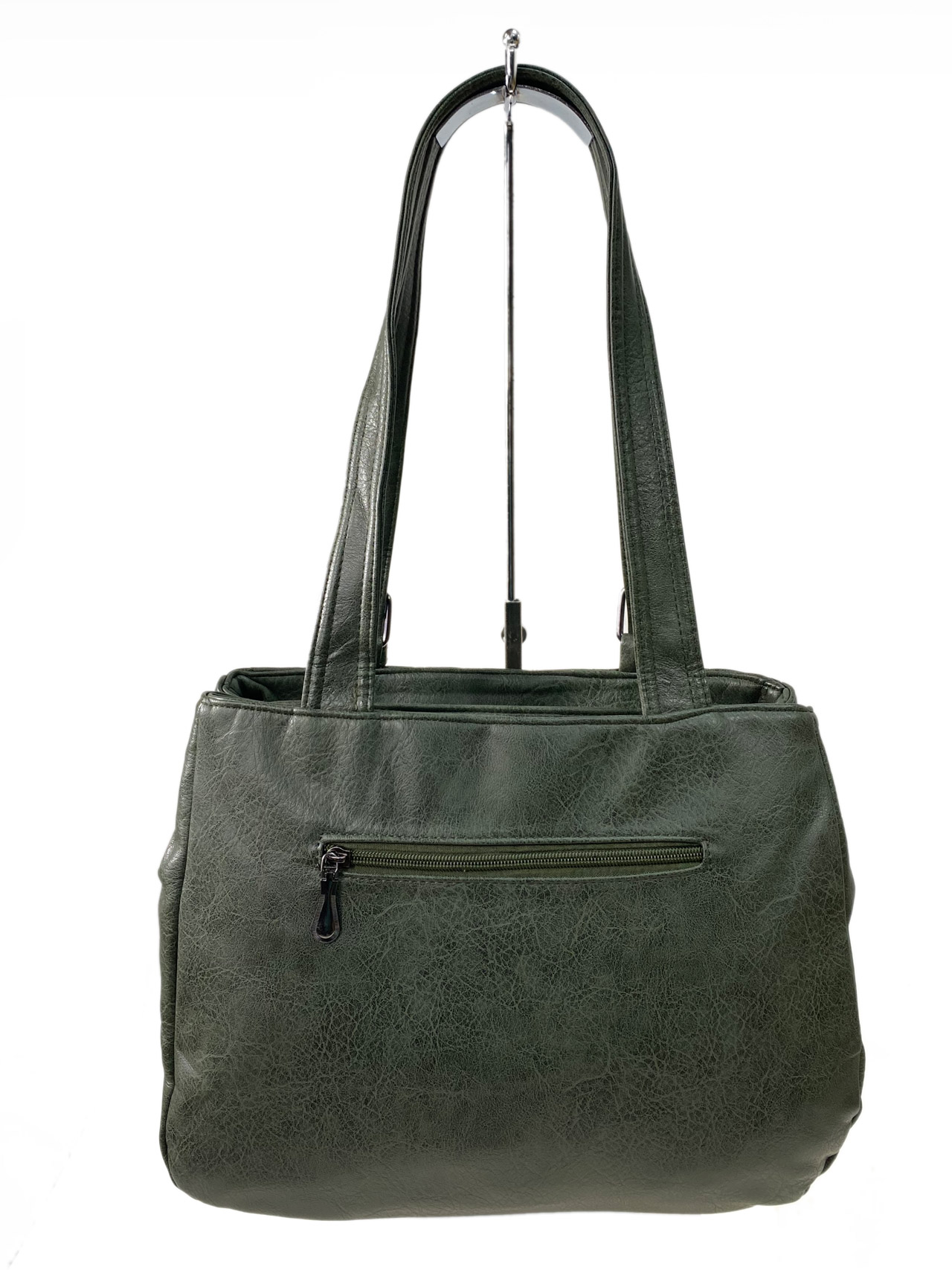 На фото 2 -  Женская сумка из искусственной кожи, цвет зеленый