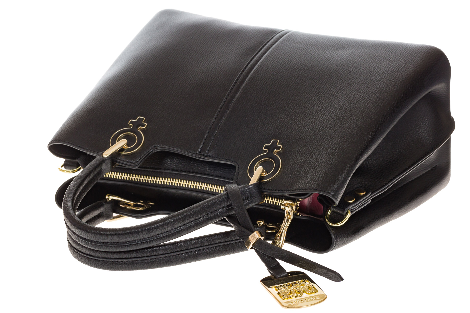 На фото 4 - Женская сумка из искусственной кожи, цвет черный