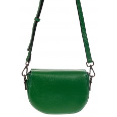 На фото 3 - Маленькая сумка-почтальонка из натуральной кожи, цвет зеленый