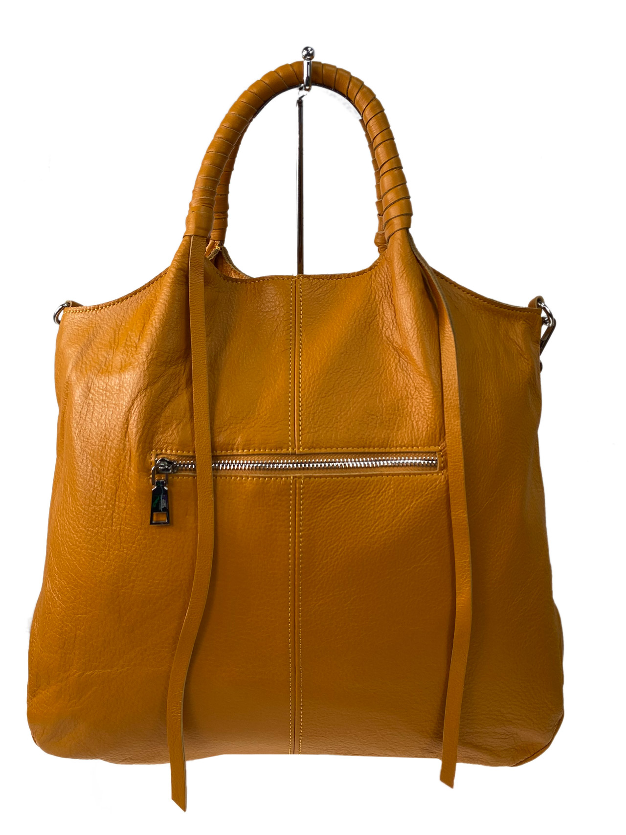 На фото 2 - Женская сумка из натуральной кожи, цвет медовый