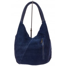 На фото 3 - Замшевая сумка хобо, цвет синий