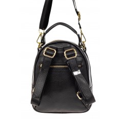 На фото 3 - Женский рюкзак из натуральной кожи, цвет черный 