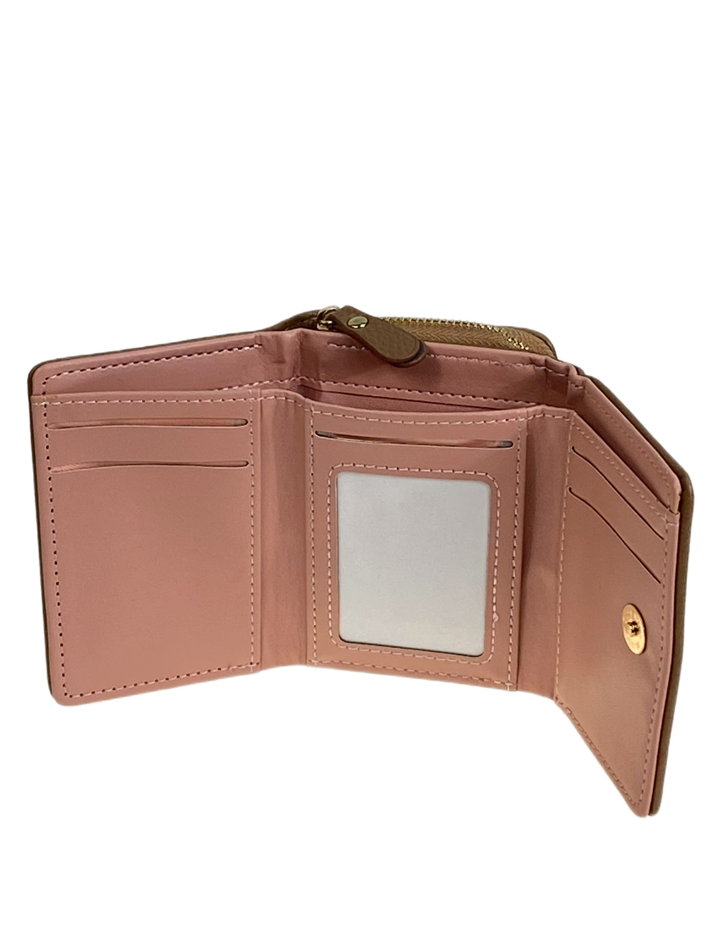 На фото 2 -  Женское портмоне из искусственной кожи, цвет хаки