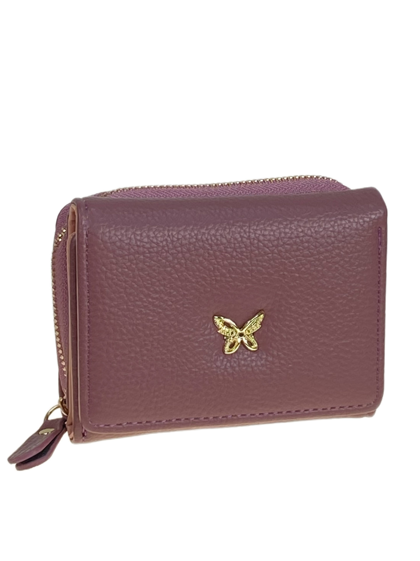 На фото 1 -  Женское портмоне из искусственной кожи, цвет сиреневый