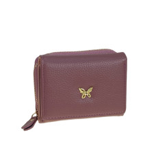 На фото 1 -  Женское портмоне из искусственной кожи, цвет сиреневый