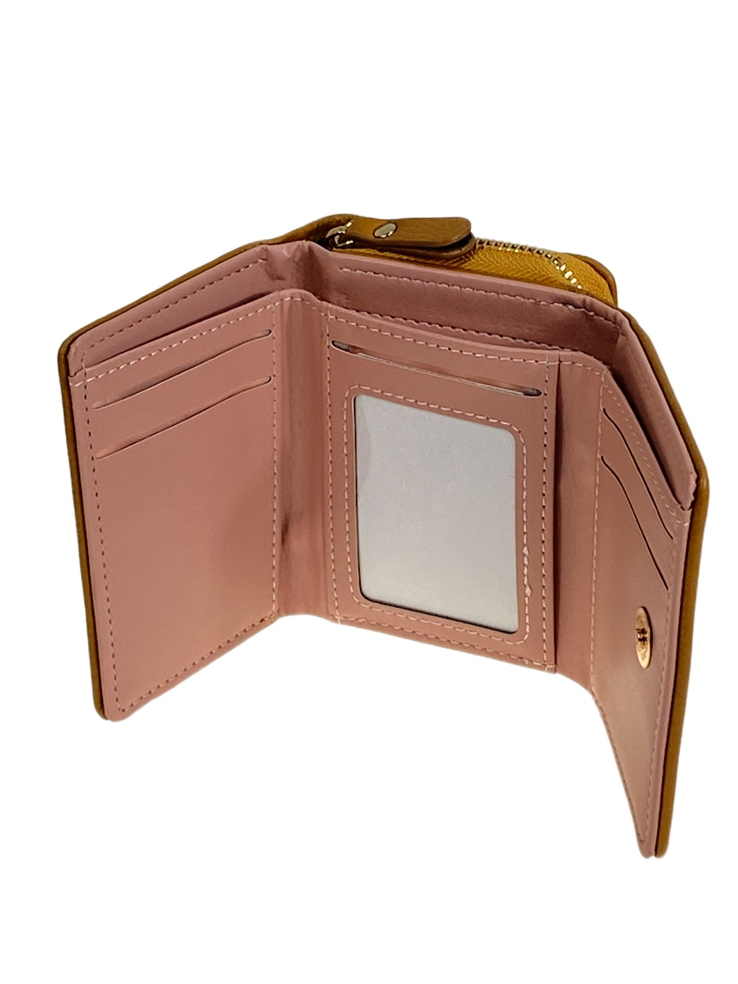 На фото 2 -  Женское портмоне из искусственной кожи, цвет желтый